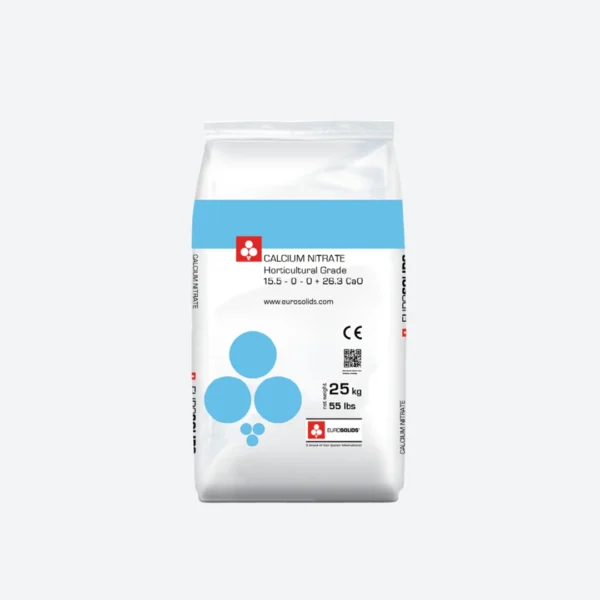 Eurosolids Calcium Nitrate Fertilizer USA – 25kg high-purity bag for crop
